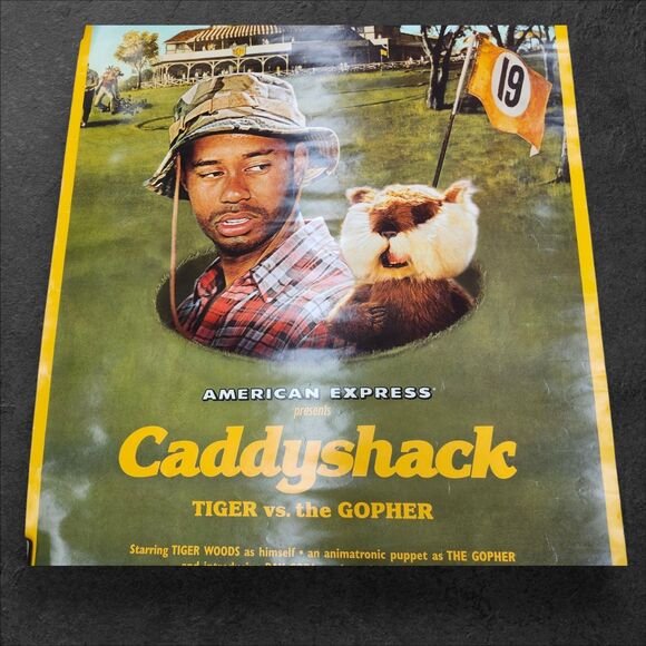 Caddyshack Tiger vs Gopher AmEx Promo Poster 2004 27x38 Golf Movie Art - Picture 2 of 14